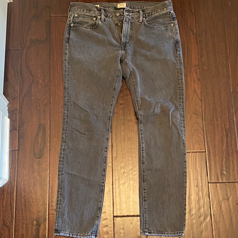 J. Crew Men's Straight Fit Charcoal Jeans